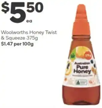 Woolworths Woolworths Honey Twist & Squeeze 375g offer