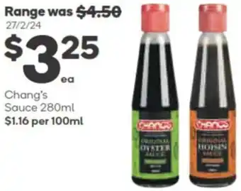 Woolworths Chang's Sauce 280ml offer