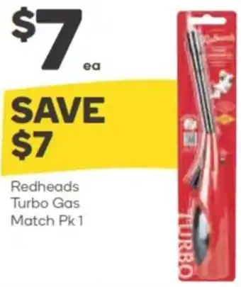 Woolworths Redheads Turbo Gas Match Pk 1 offer