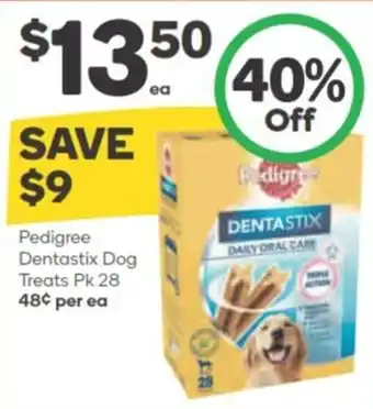 Woolworths Pedigree Dentastix Dog Treats Pk 28 offer