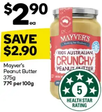 Woolworths Mayver's Peanut Butter 375g offer