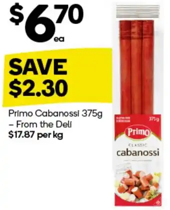 Woolworths Primo Cabanossi 375g offer