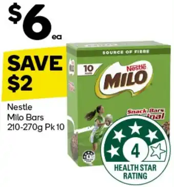 Woolworths Nestle Milo Bars 210-270g Pk 10 offer