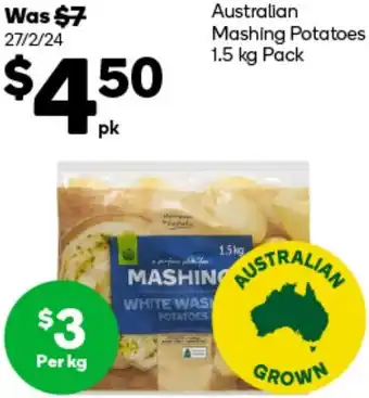 Woolworths Australian Mashing Potatoes 1.5 kg Pack offer