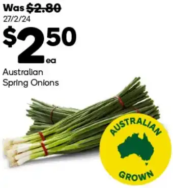 Woolworths Australian Spring Onions offer