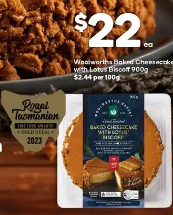 Woolworths Woolworths Baked Cheesecake with Lotus Biscoff 900g offer