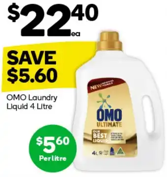 Woolworths OMO Laundry Liquid 4 Litre offer