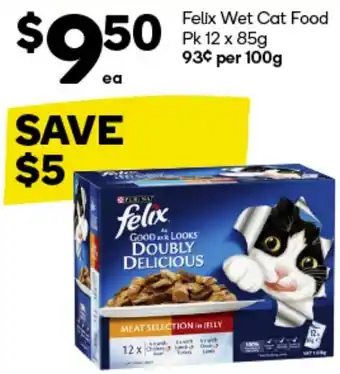 Woolworths Felix Wet Cat Food Pk 12 x 85g offer