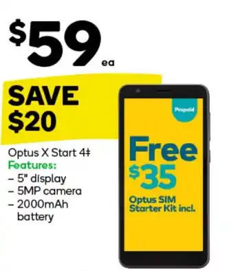 Woolworths Optus X Start 4+ offer