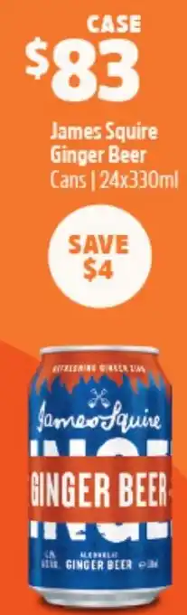 Woolworths James Squire Ginger Beer Cans 24x330ml offer