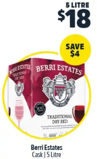 Woolworths Berri Estates Cask 5 Litre offer