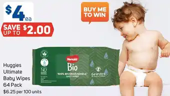 Foodland Huggies Ultimate Baby Wipes 64 Pack offer