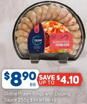 Foodland Global Prawn Rings with Dipping Sauce 255g offer