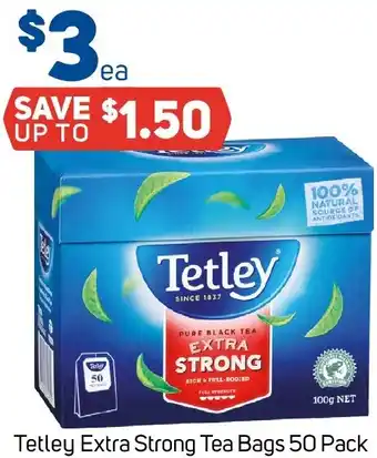 Foodland Tetley Extra Strong Tea Bags 50 Pack offer