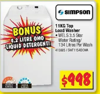 SIMPSON 11KG Top Load Washer