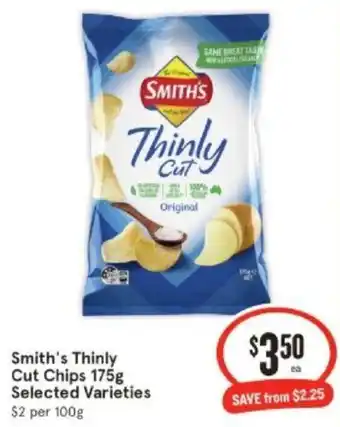 IGA Smith's Thinly Cut Chips 175g offer