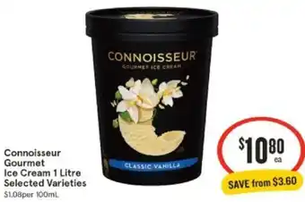 IGA Connoisseur Gourmet Ice Cream 1 Litre offer