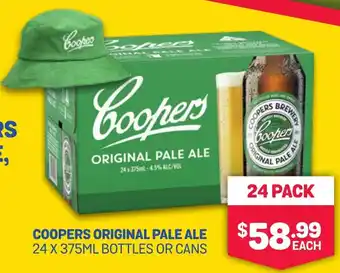 SipnSave COOPERS ORIGINAL PALE ALE 24 X 375ML BOTTLES OR CANS offer