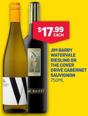 SipnSave JIM BARRY WATERVALE RIESLING OR THE COVER DRIVE CABERNET SAUVIGNON 750ML offer