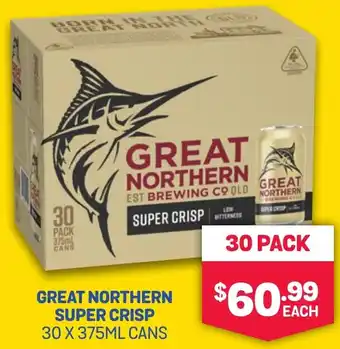 SipnSave GREAT NORTHERN SUPER CRISP 30 X 375ML CANS offer