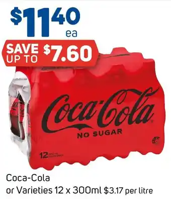 Foodland Coca-Cola or Varieties 12 x 300ml offer