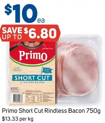 Foodland Primo Short Cut Rindless Bacon 750g offer