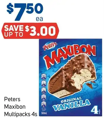 Foodland Peters Maxibon Multipacks 4s offer