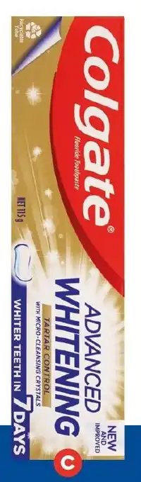 Foodland Colgate Advanced Whitening Toothpaste 115g offer