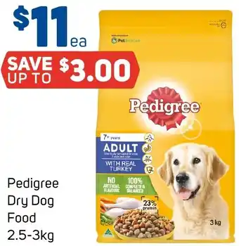 Foodland Pedigree Dry Dog Food 2.5-3kg offer