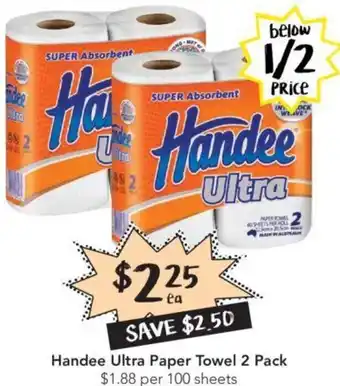 Drakes Handee Ultra Paper Towel 2 Pack offer