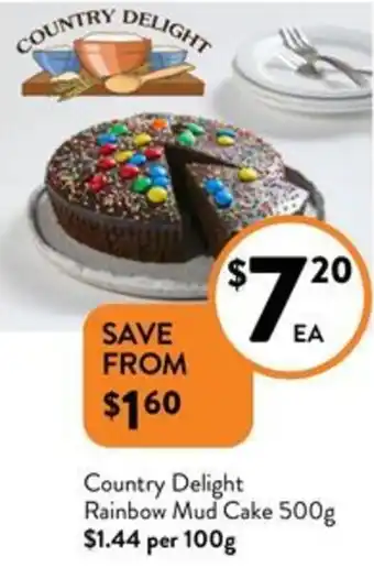 Country Delight Rainbow Mud Cake 500g