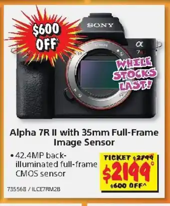 JB Hi-Fi SONNY Alpha 7R II with 35mm Full-Frame Image Sensor offer
