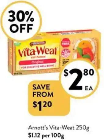 Foodworks Arnott's Vita-Weat 250g offer