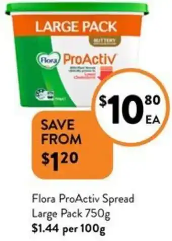 Foodworks Flora ProActiv Spread Large Pack 750g offer