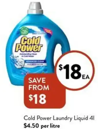 Foodworks Cold Power Laundry Liquid 4L offer