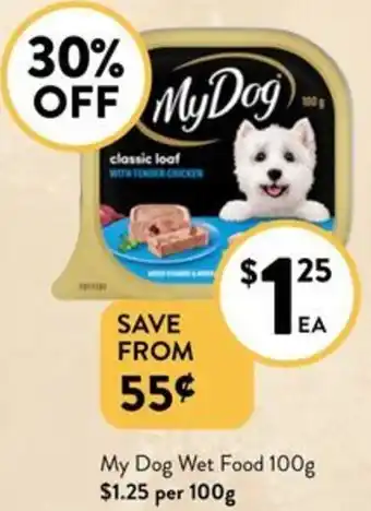 Foodworks My Dog Wet Food 100g offer