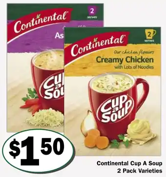 Friendly Grocer Continental Cup A Soup 2 Pack Varieties offer