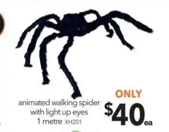 Cheap as Chips Animated Walking Spider with Light Up Eyes 1 Meter offer