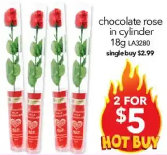 Cheap as Chips chocolate rose in cylinder 18g offer