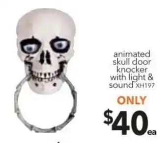 Cheap as Chips Animated Skull Door Knocker with Light & Sound offer