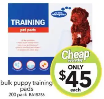 Cheap as Chips bulk puppy training pads 200 pack offer