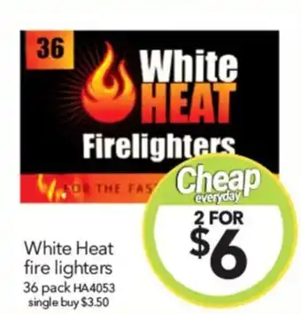 Cheap as Chips White Heat fire lighters 36 pack offer