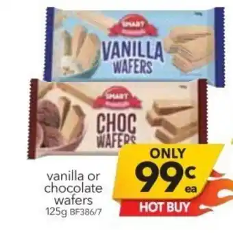 Cheap as Chips Vanilla or Chocolate Wafers 125g offer