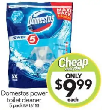 Cheap as Chips Domestos power toilet cleaner 5 pack offer