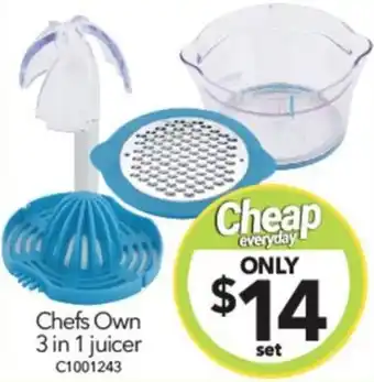 Cheap as Chips Chefs Own 3 in 1 juicer offer