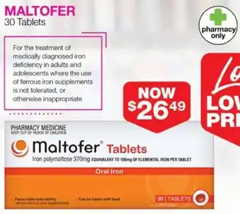 MALTOFER 30 Tablets offer at Priceline