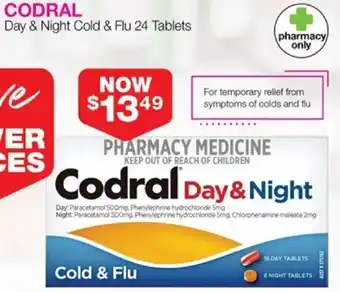 Priceline CODRAL Day & Night Cold & Flu 24 Tablets offer