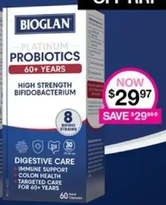 Priceline BIOGLAN PLATINUM PROBIOTICS 60+ YEARS offer