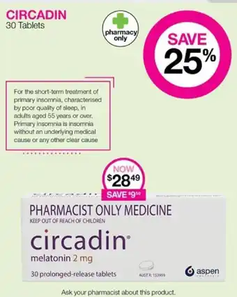 Priceline CIRCADIN 30 Tablets offer