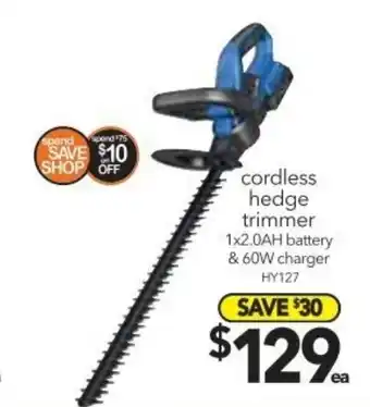 Cheap as Chips Cordless Hedge Trimmer - HY127 offer
